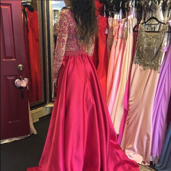 red jovani beaded dress - Picture 2 of 3